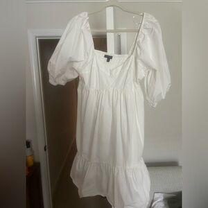 Banana Republic White Puff Sleeve Dress